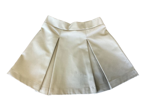 Girls Inverted Pleat Skirt - Khaki