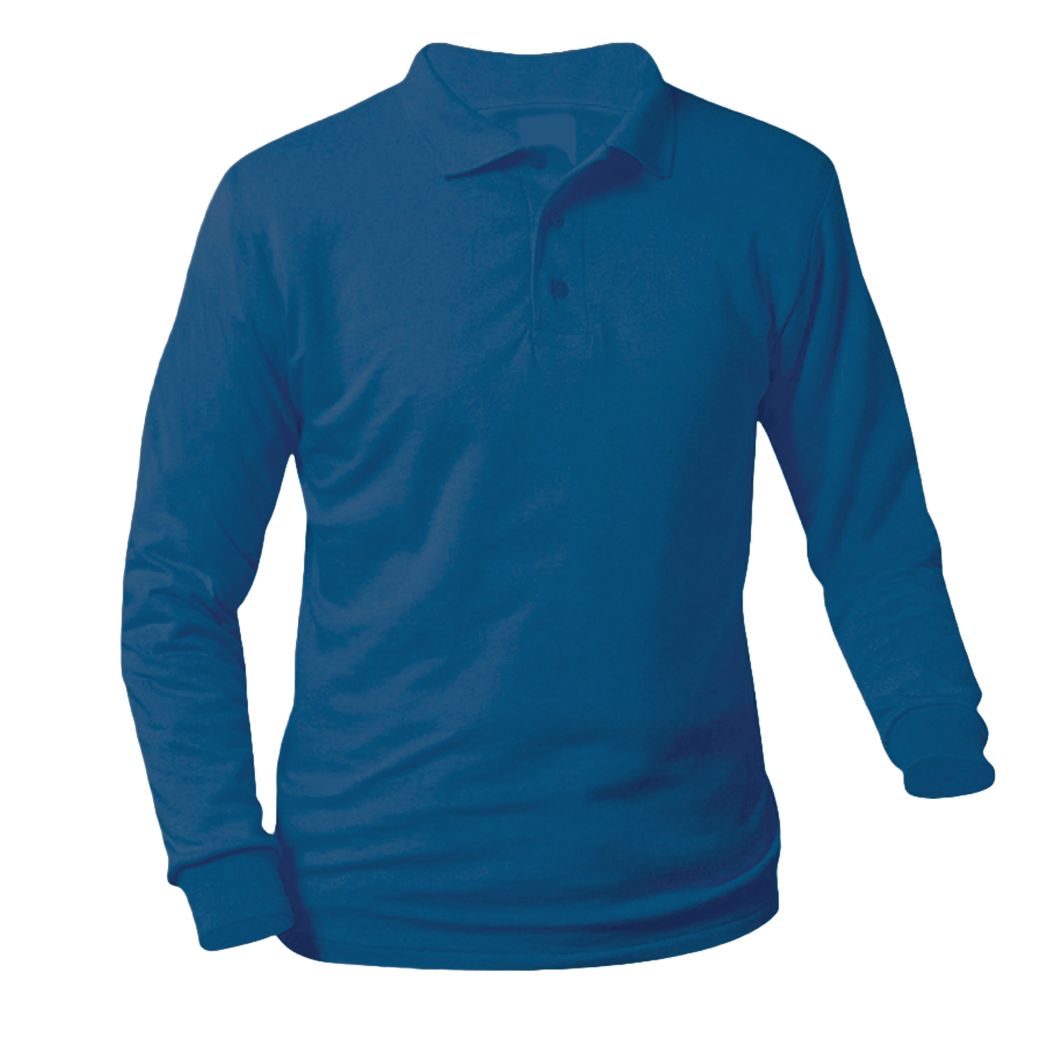 Plain Longsleeve Pique Polo - Blue