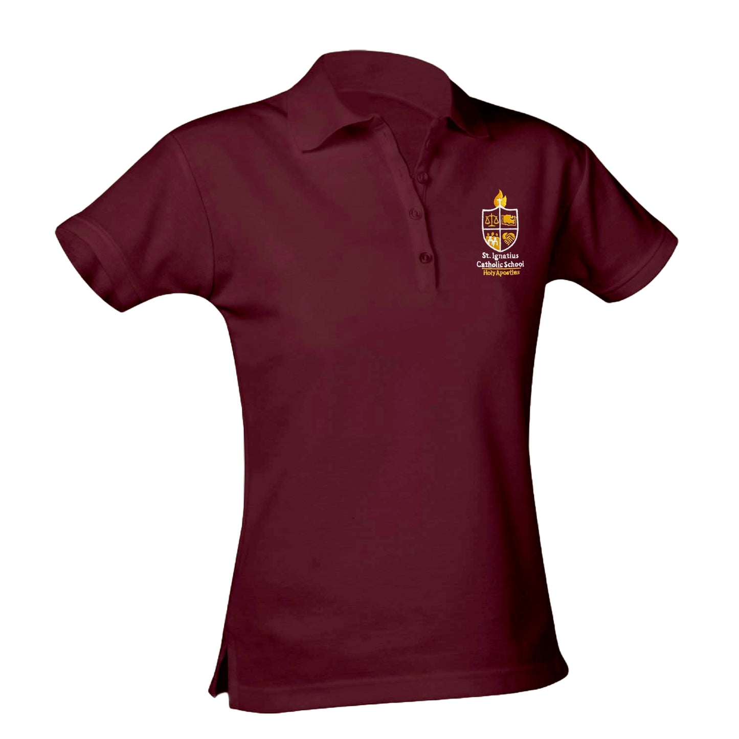 St. Ignatius Catholic School Feminine Fit Pique Polo - Maroon