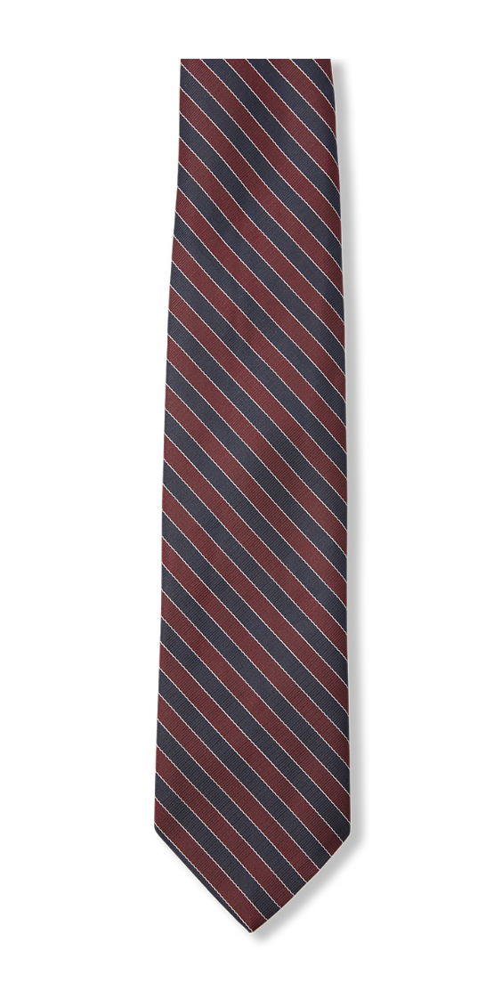 Ambrose School Tie - Maroon & Navy Striped