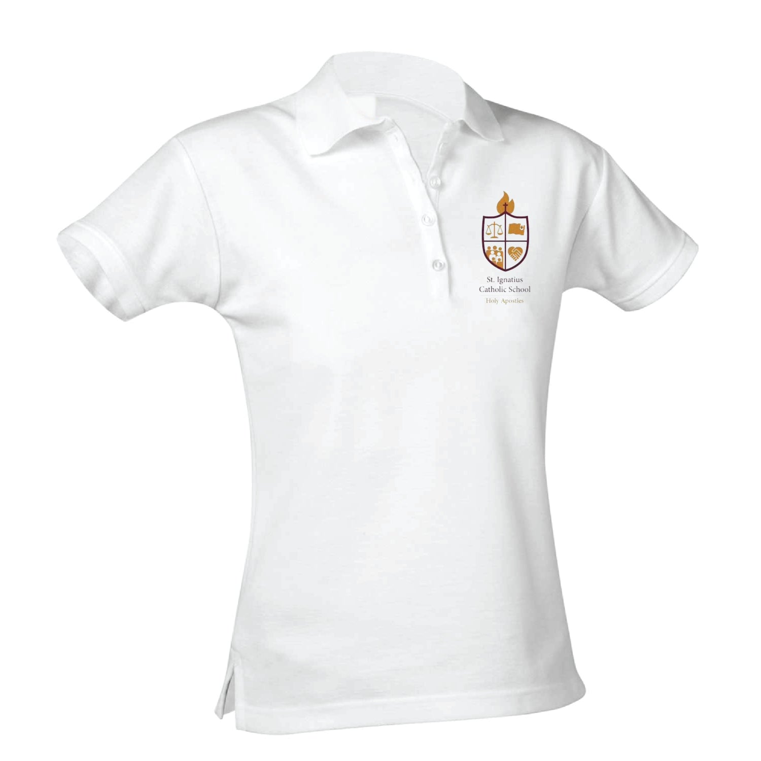St. Ignatius Catholic School Feminine Fit Polo - White