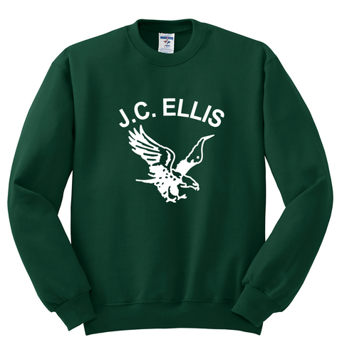 JC Ellis Elementary Full Chest Crew Sweatshirt - Dark Green - 1st-5th Grades