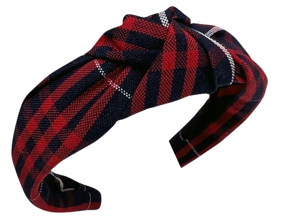 Knotted Plaid Headband