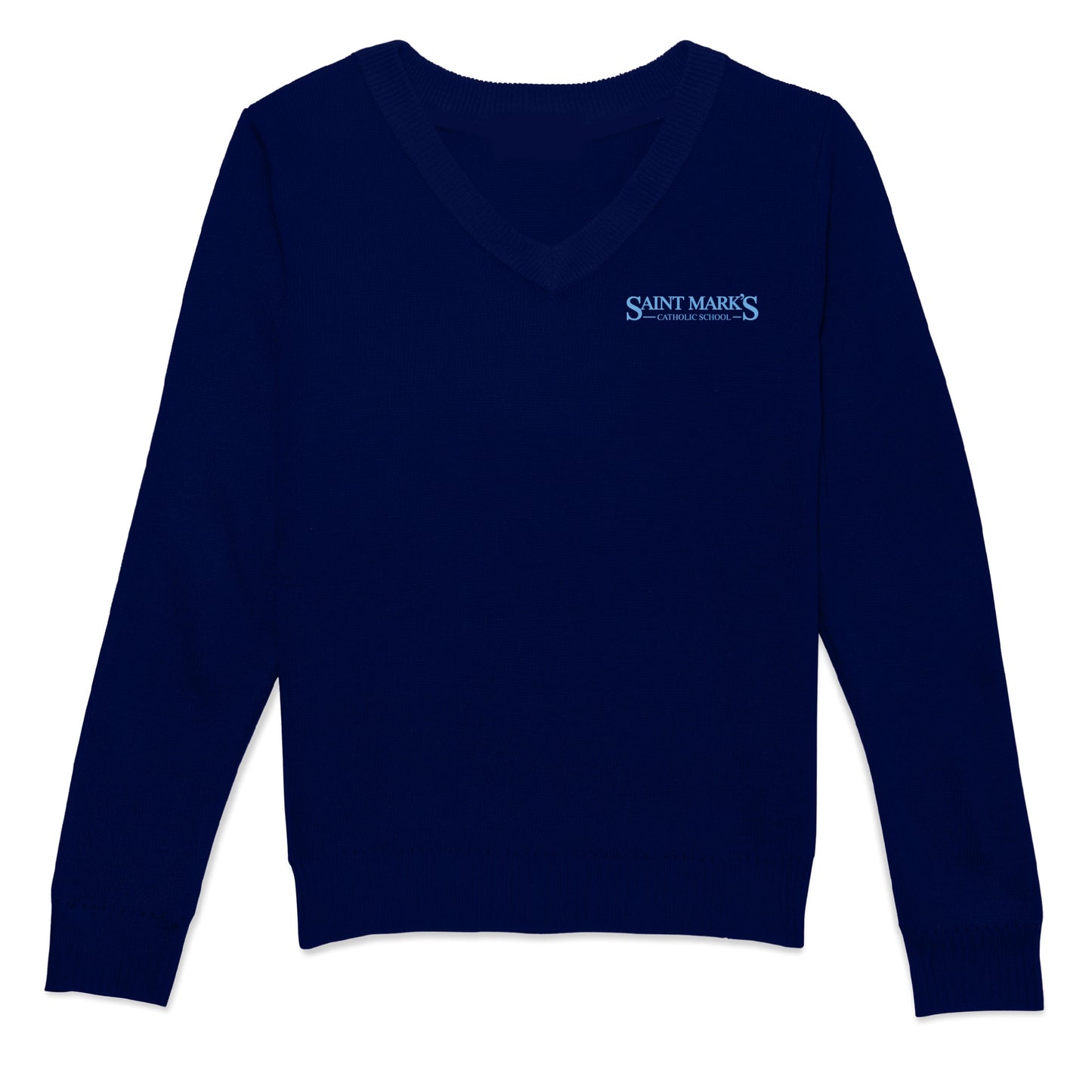 St. Mark's Catholic School V-Neck Pullover Sweater - Navy