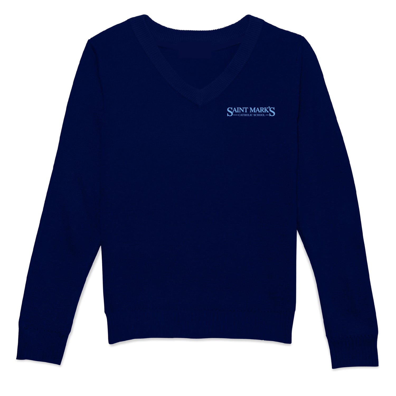 St. Mark's Catholic School V-Neck Pullover Sweater - Navy