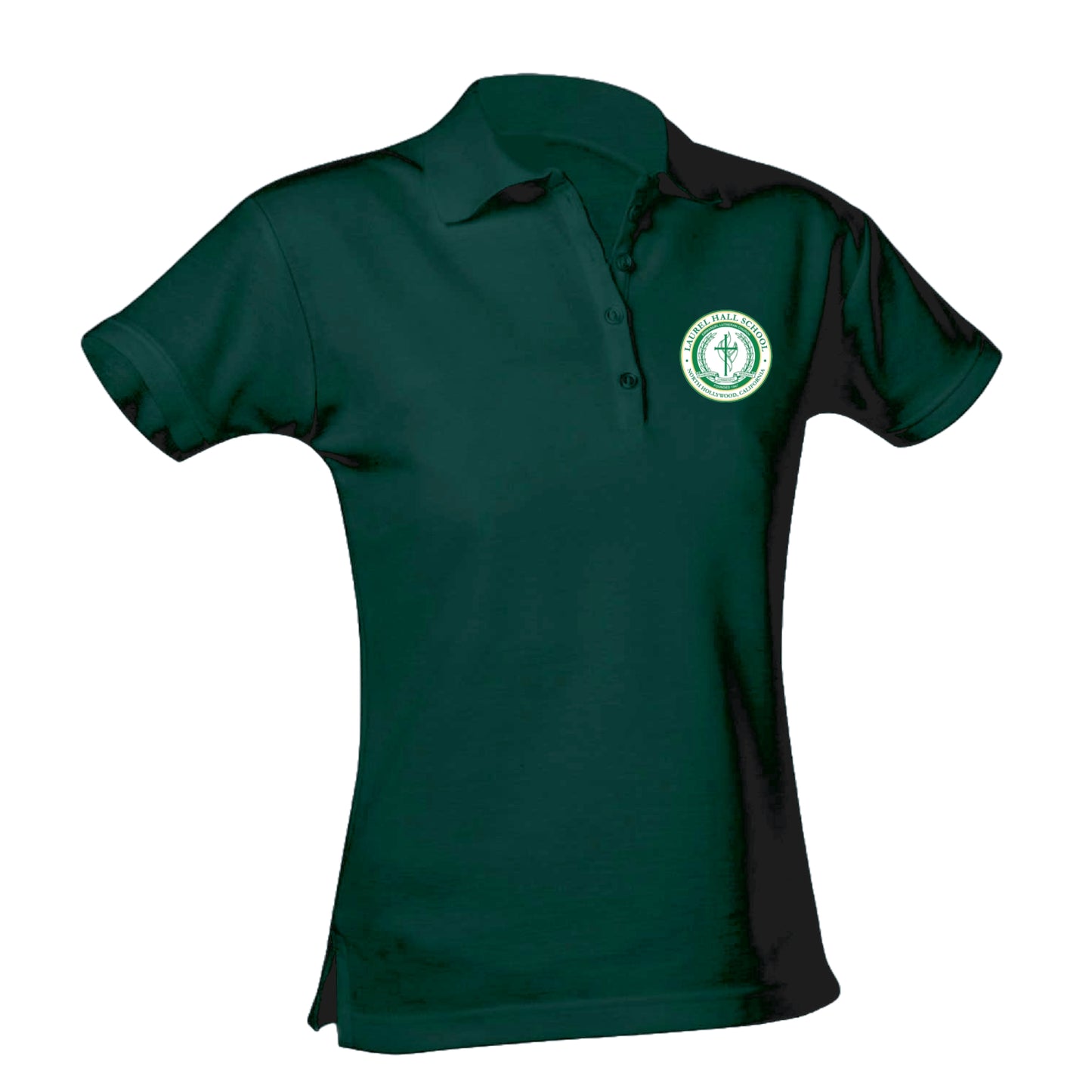 Laurel Hall School Feminine Fit Pique Polo - Dark Green