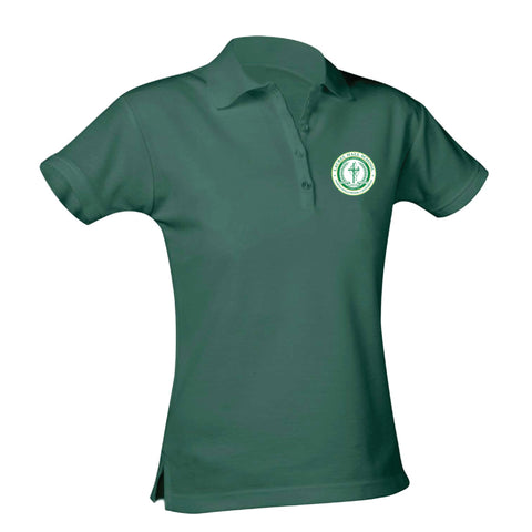 Laurel Hall School Feminine Fit Pique Polo - Dark Green