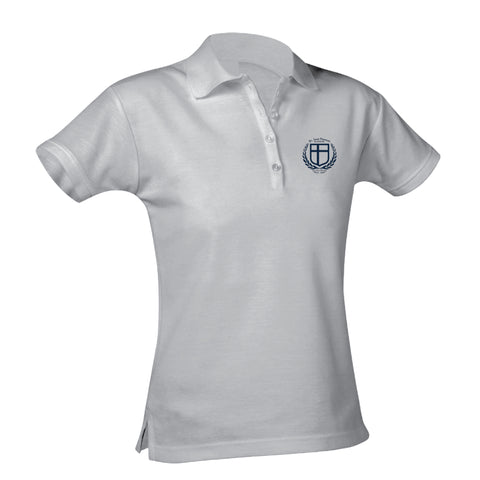 St. Jane Frances De Chantal Feminine Fit Pique Polo - Grey