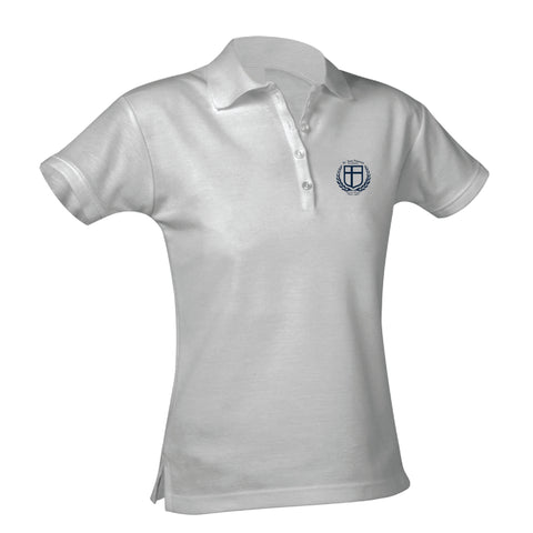 St. Jane Frances De Chantal Feminine Fit Pique Polo - Grey