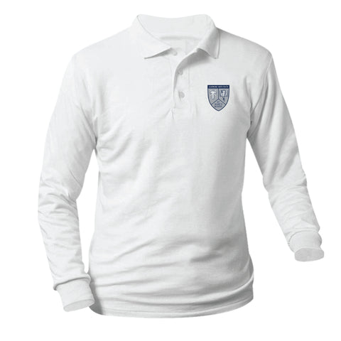 St. Mary of the Assumption School Longsleeve Pique Polo - White