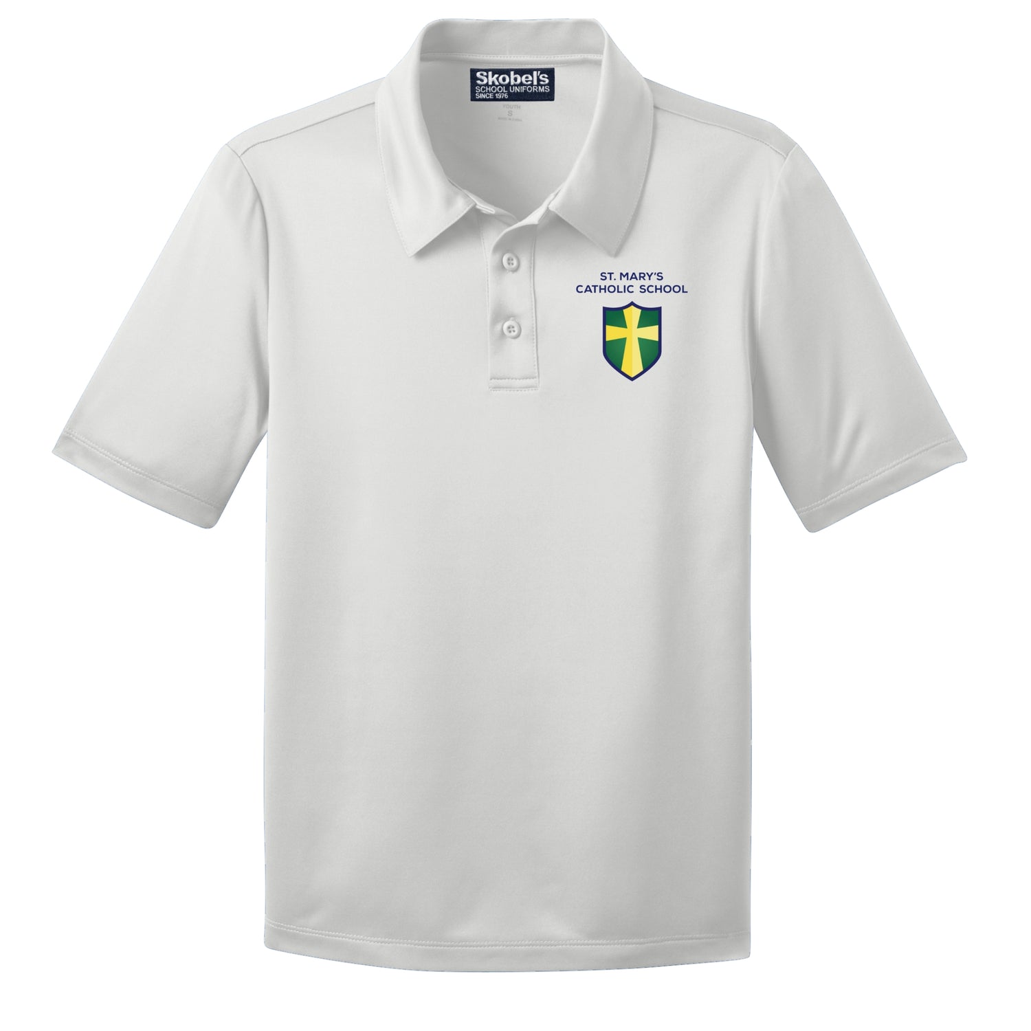 St. Mary's Catholic School Dryfit Polo - White