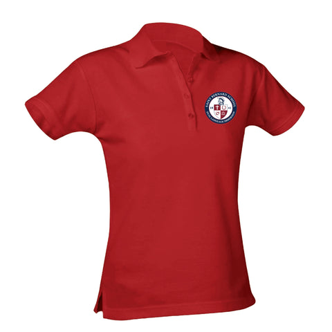 St. Bernard School Feminine Fit Jersey Polo - Red