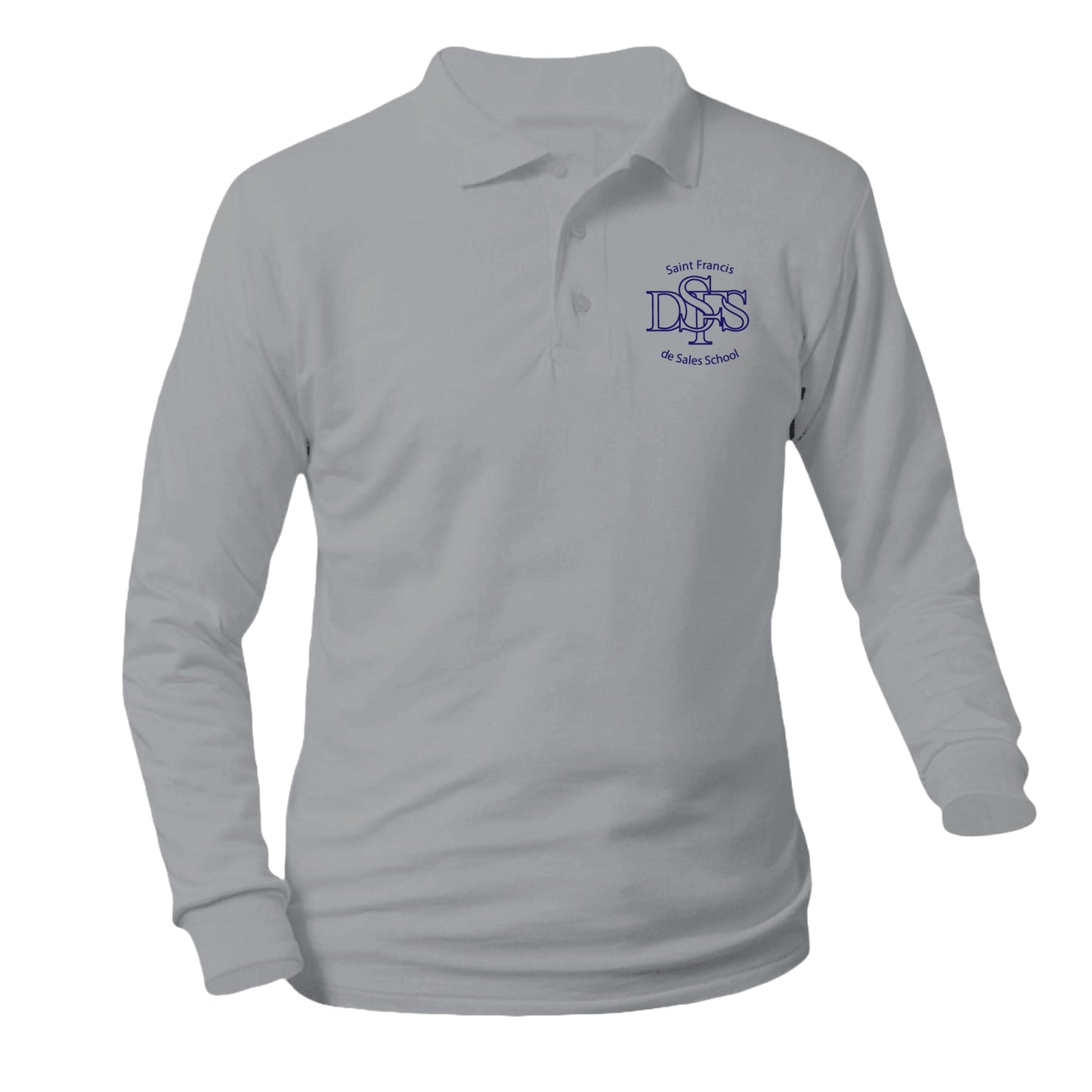 St. Francis De Sales School Longsleeve Pique Polo - Grey