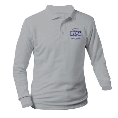 St. Francis De Sales School Longsleeve Pique Polo - Grey