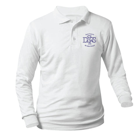 St. Francis De Sales School Longsleeve Pique Polo - White