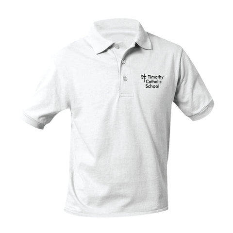 St. Timothy Elementary School Jersey Polo - White