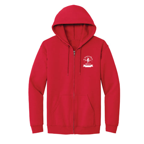 St. Joseph The Worker School Full Zip Hooded Sweatshirt - Red