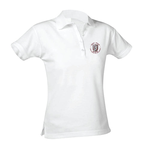 Bishop Conaty-Our Lady of Loretto High School Feminine Fit Pique Polo - White