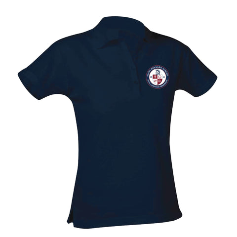 St. Bernard School Feminine Fit Jersey Polo - Navy