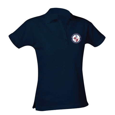 St. Bernard School Feminine Fit Jersey Polo - Navy