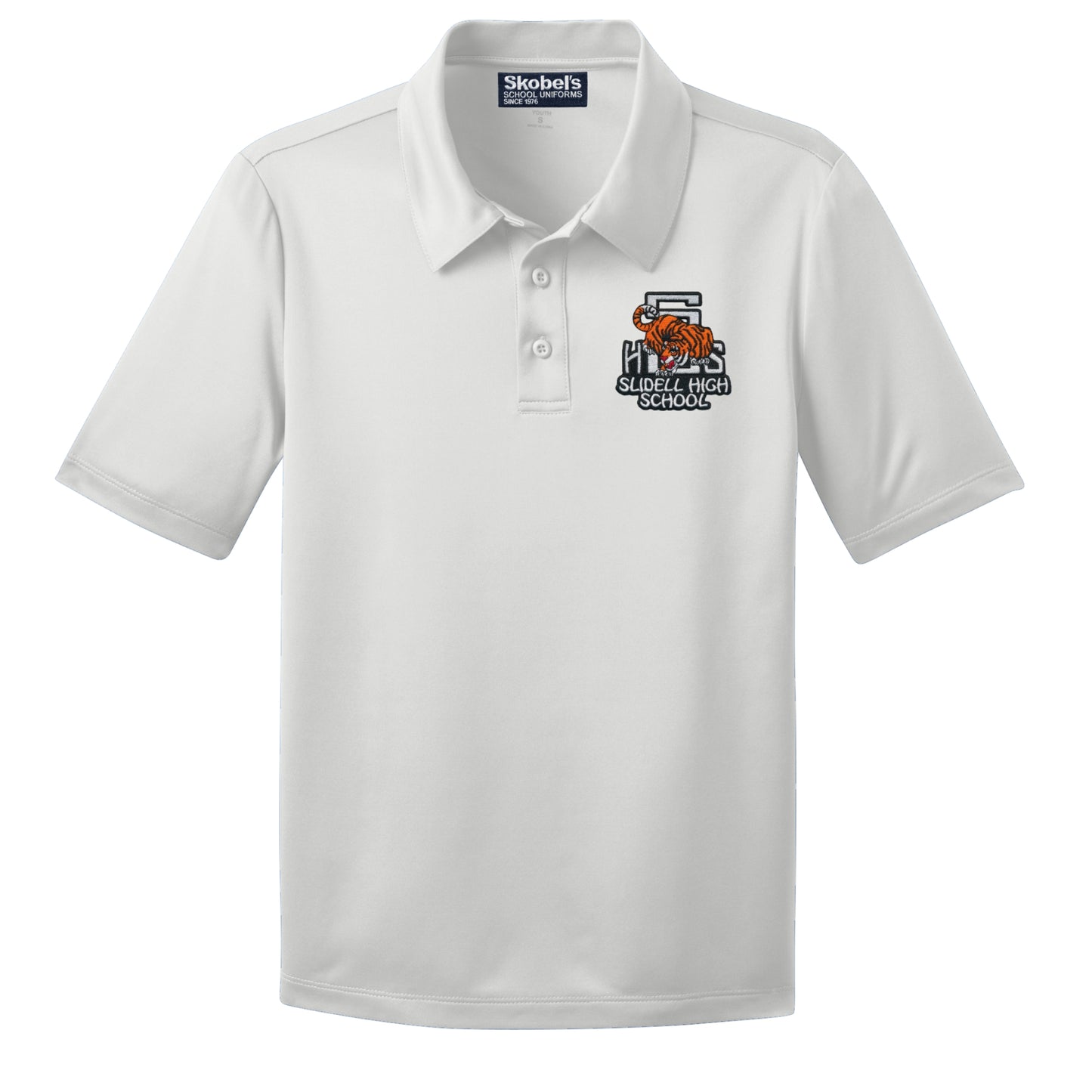 Slidell High School Dryfit Polo - White