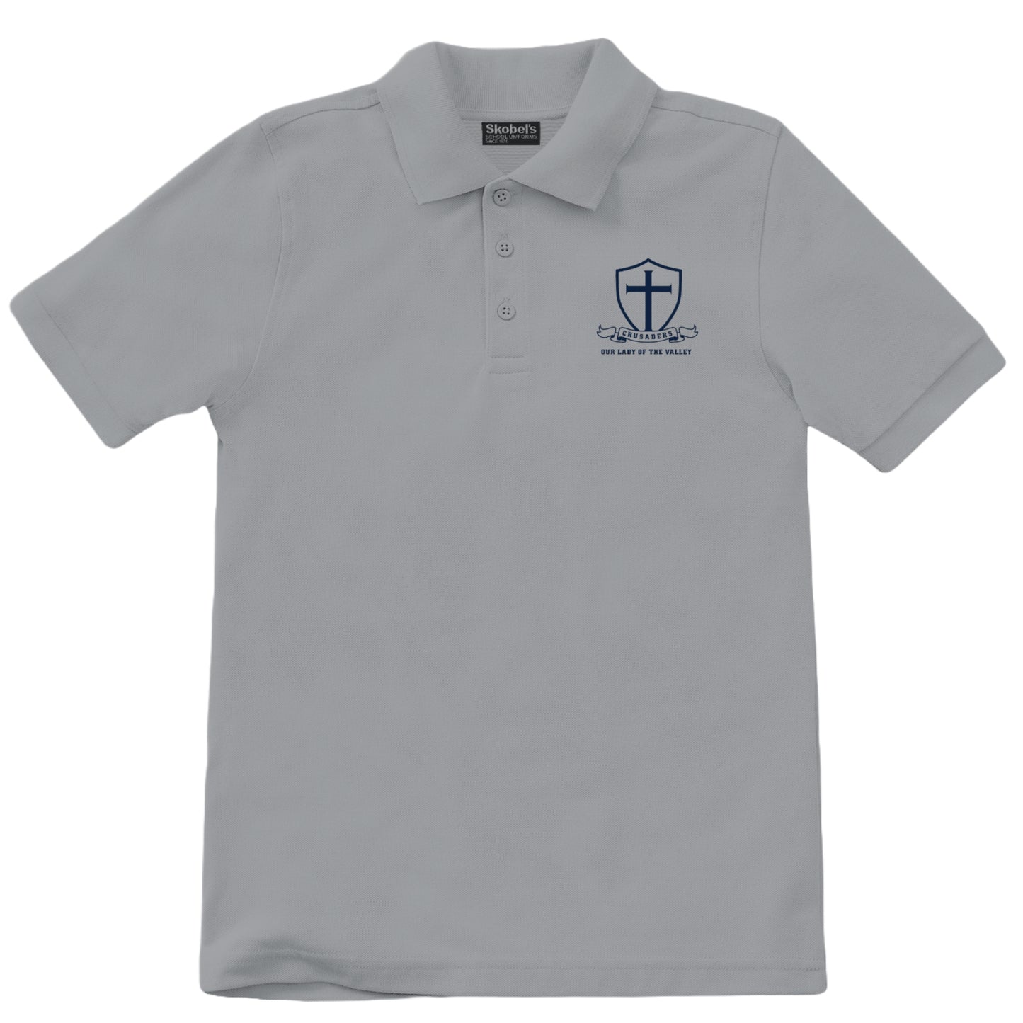 Our Lady of the Valley School Pique Polo - Grey