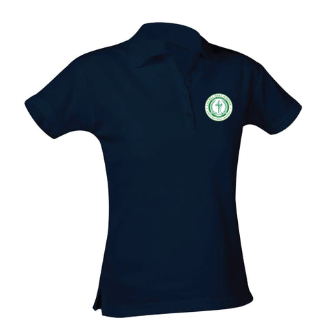 Laurel Hall School Feminine Fit Pique Polo - Navy