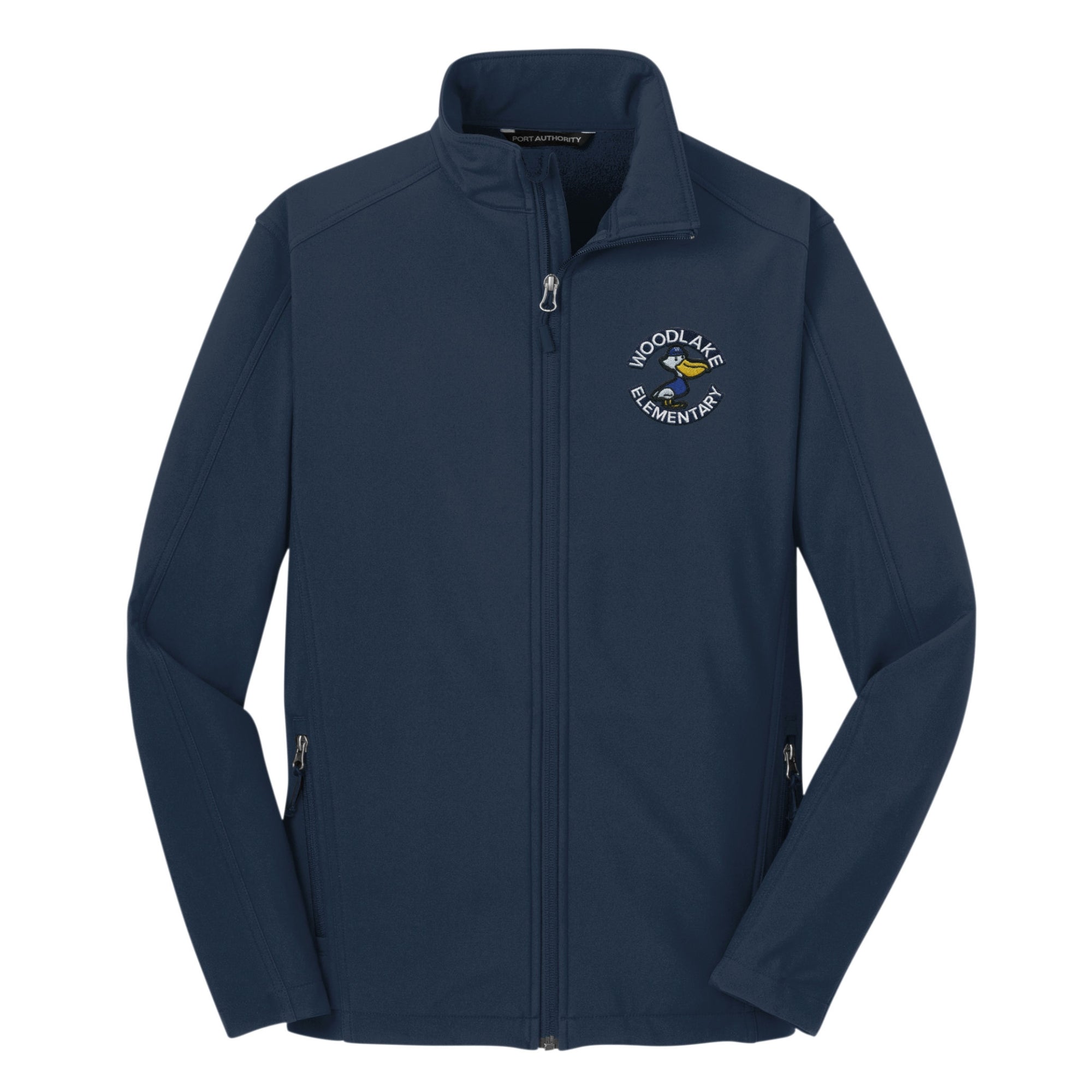 Woodlake Elementary Softshell Jacket - Navy – Skobel's School Uniforms