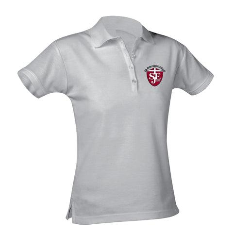 St. John Eudes School Feminine Fit Pique Polo - Grey