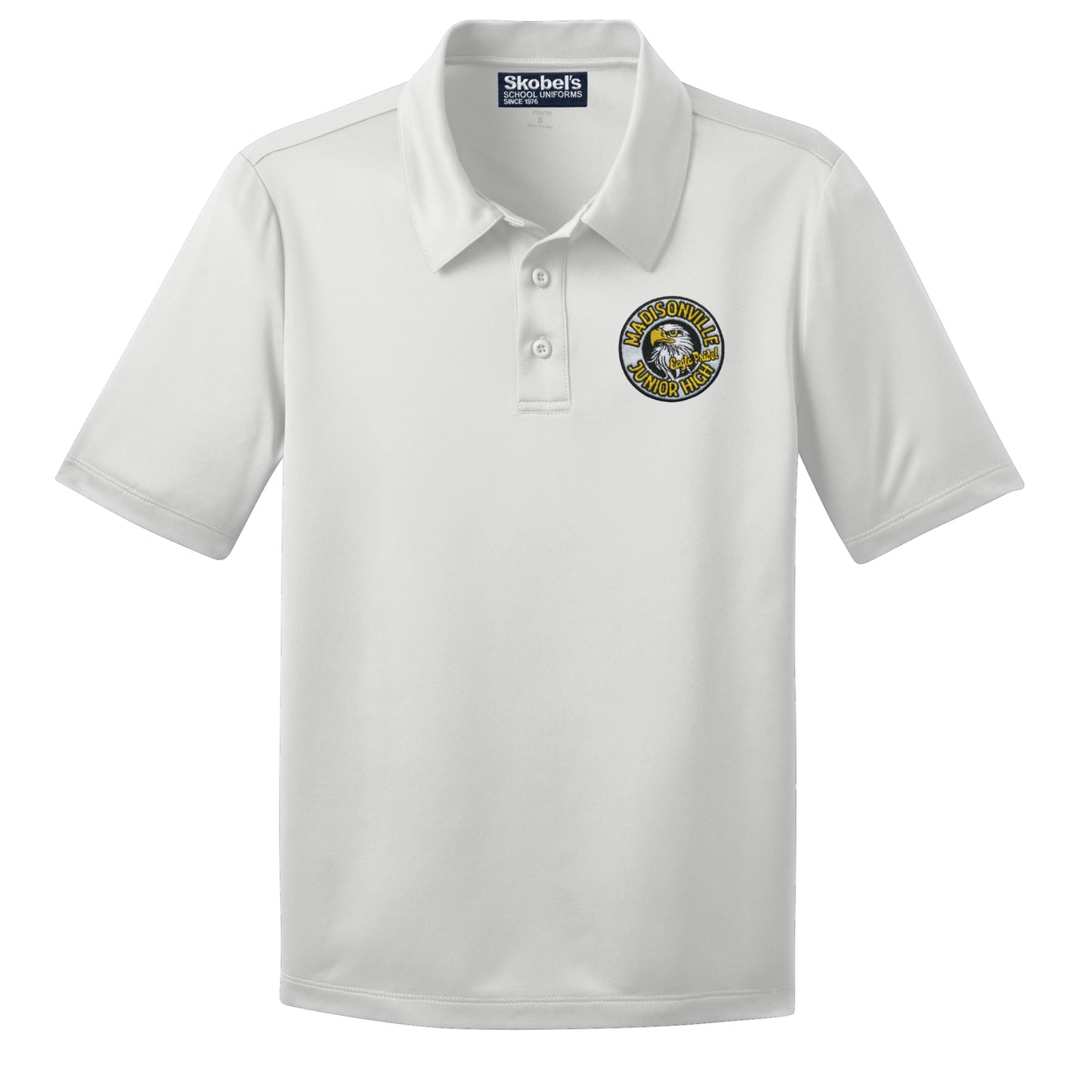 Madisonville Junior High Dryfit Polo - White