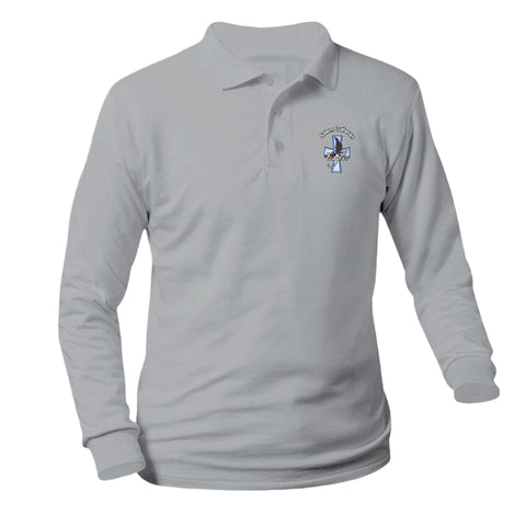 Salem Lutheran School Longsleeve Pique Polo - Grey