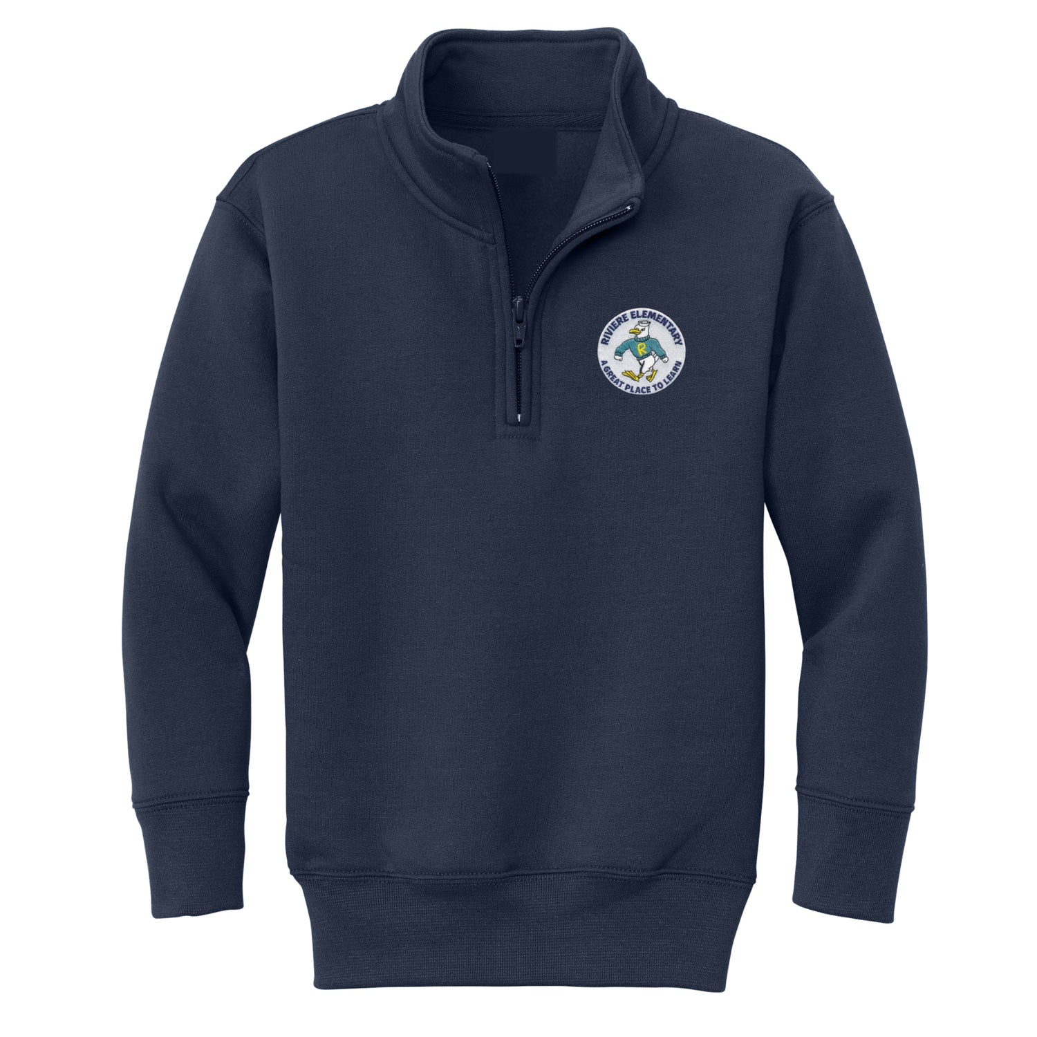 Marie Riviere Elementary 1/4 Zip Sweatshirt - Navy - All Grades