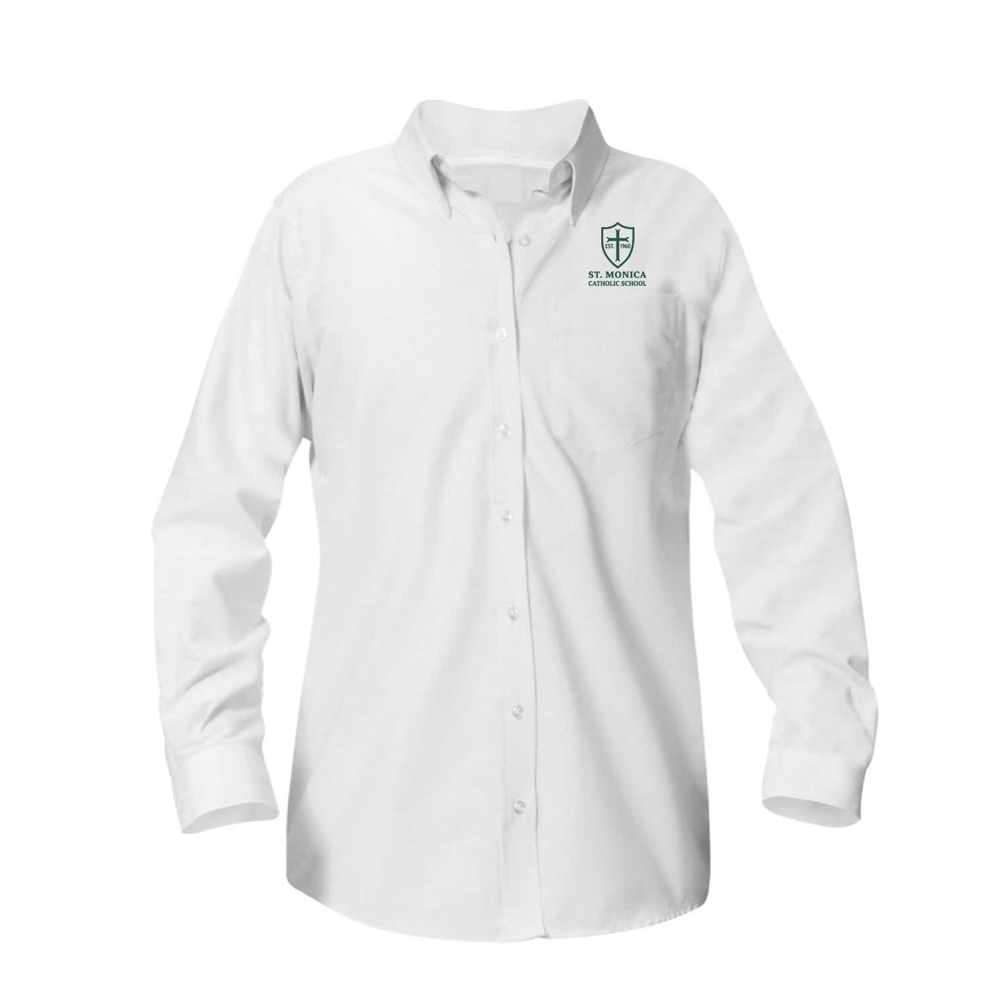 St. Monica Catholic School Boys Longsleeve Oxford - White
