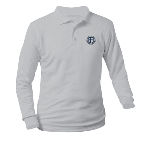 St. Jane Frances De Chantal Longsleeve Pique Polo - Grey