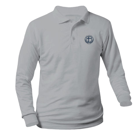 St. Jane Frances De Chantal Longsleeve Pique Polo - Grey