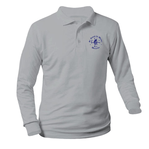 St. Joseph The Worker School Longsleeve Pique Polo - Grey