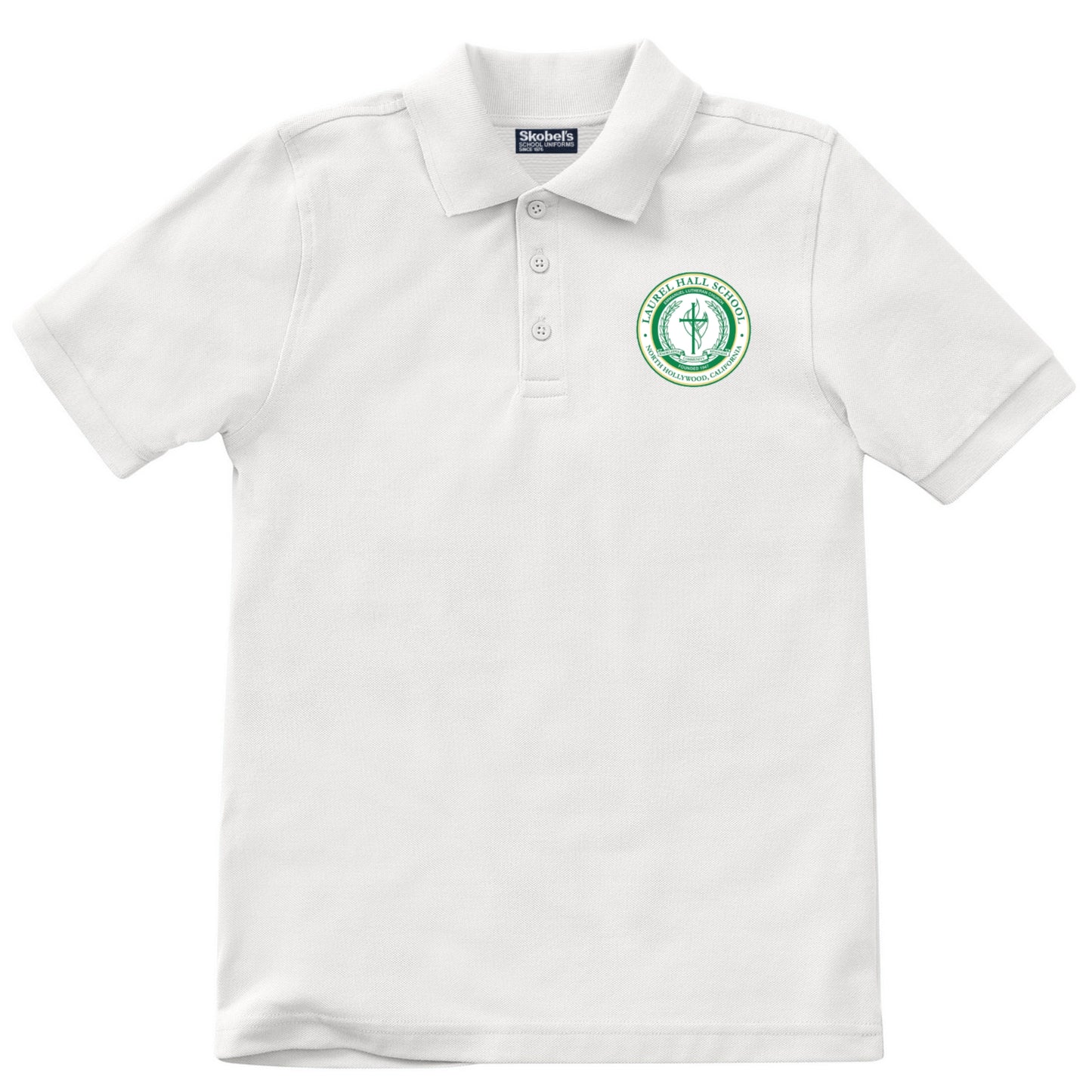 Laurel Hall School Pique Polo - White