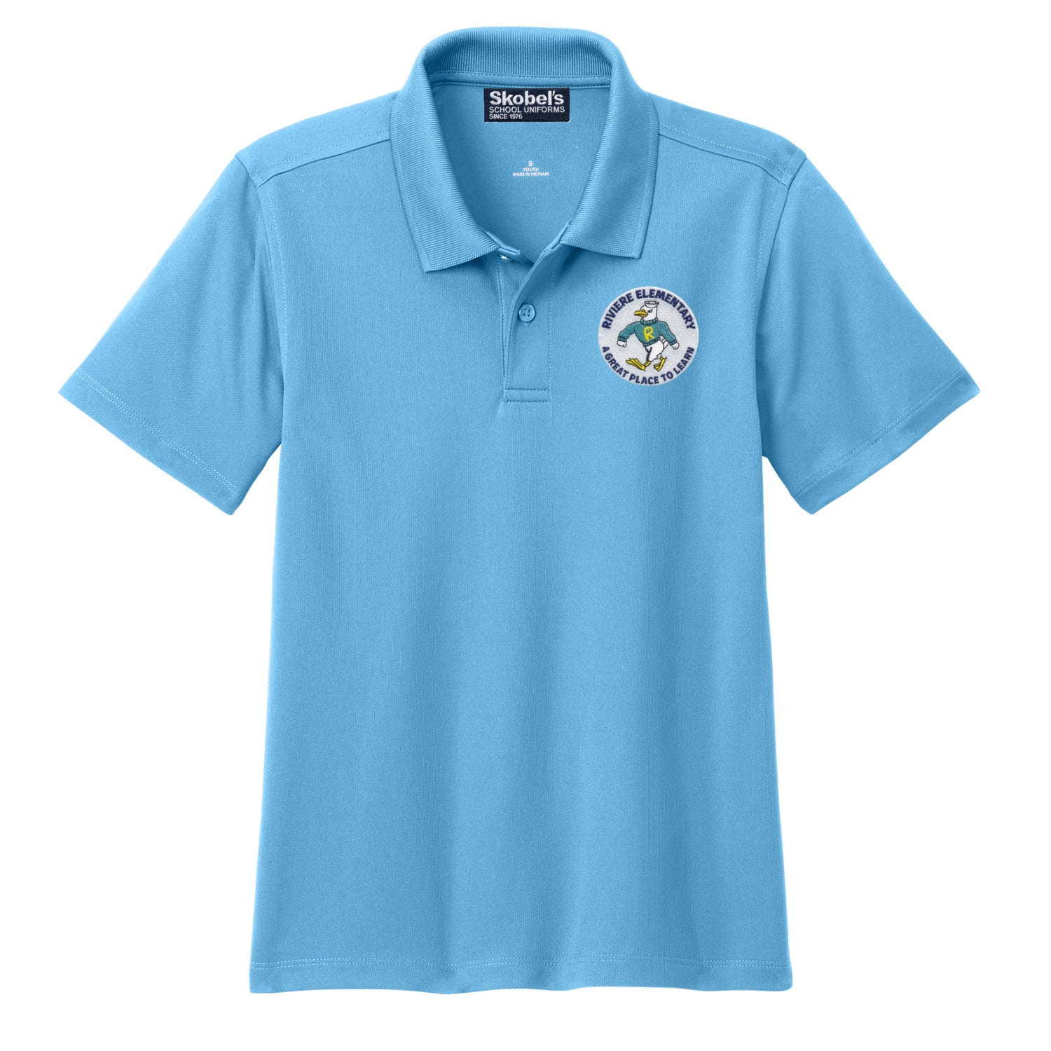 Marie Riviere Elementary Dryfit Light Blue Polo - 1st-5th Grades