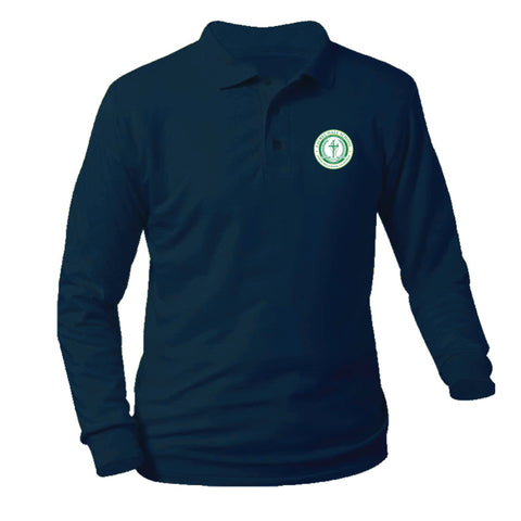 Laurel Hall School Longsleeve Pique Polo - Navy