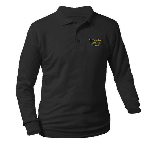 St. Timothy Elementary School Longsleeve Pique Polo - Black