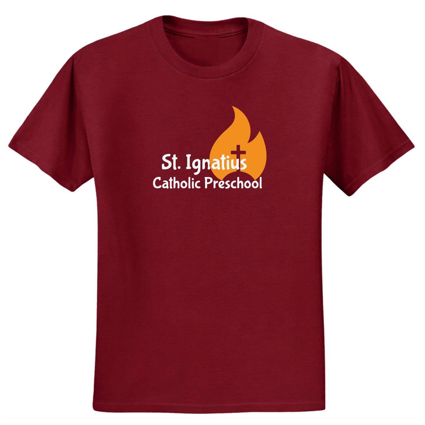 St. Ignatius Catholic School Tee Shirt with logo - Maroon