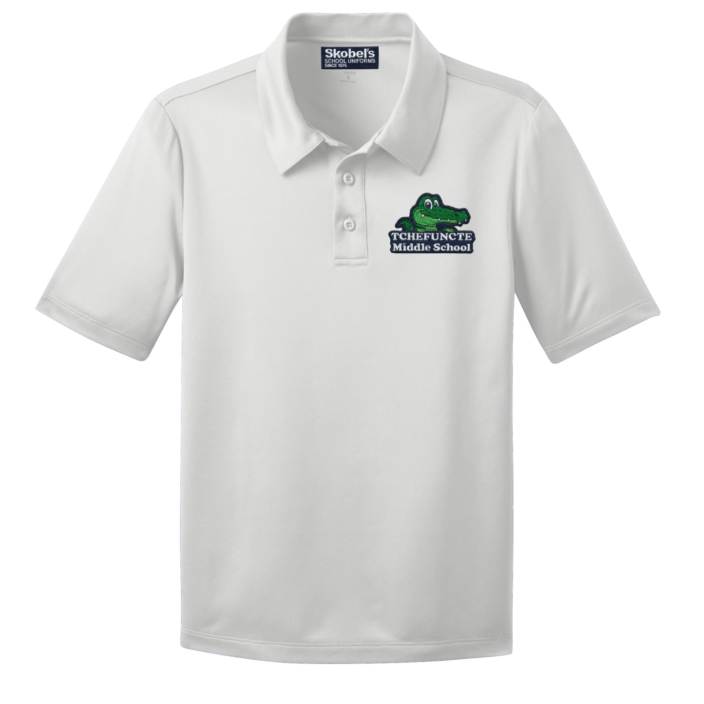 Tchefuncte Middle Dryfit Polo - White