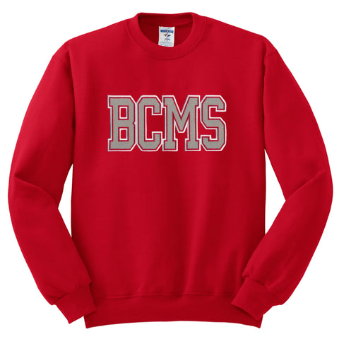 BC Middle Full Chest Patch BCMS Crew Sweatshirt - Red