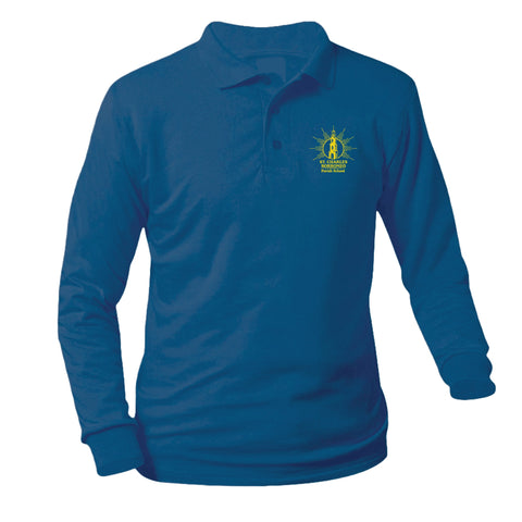 St. Charles Borromeo Longsleeve Pique Polo - Royal