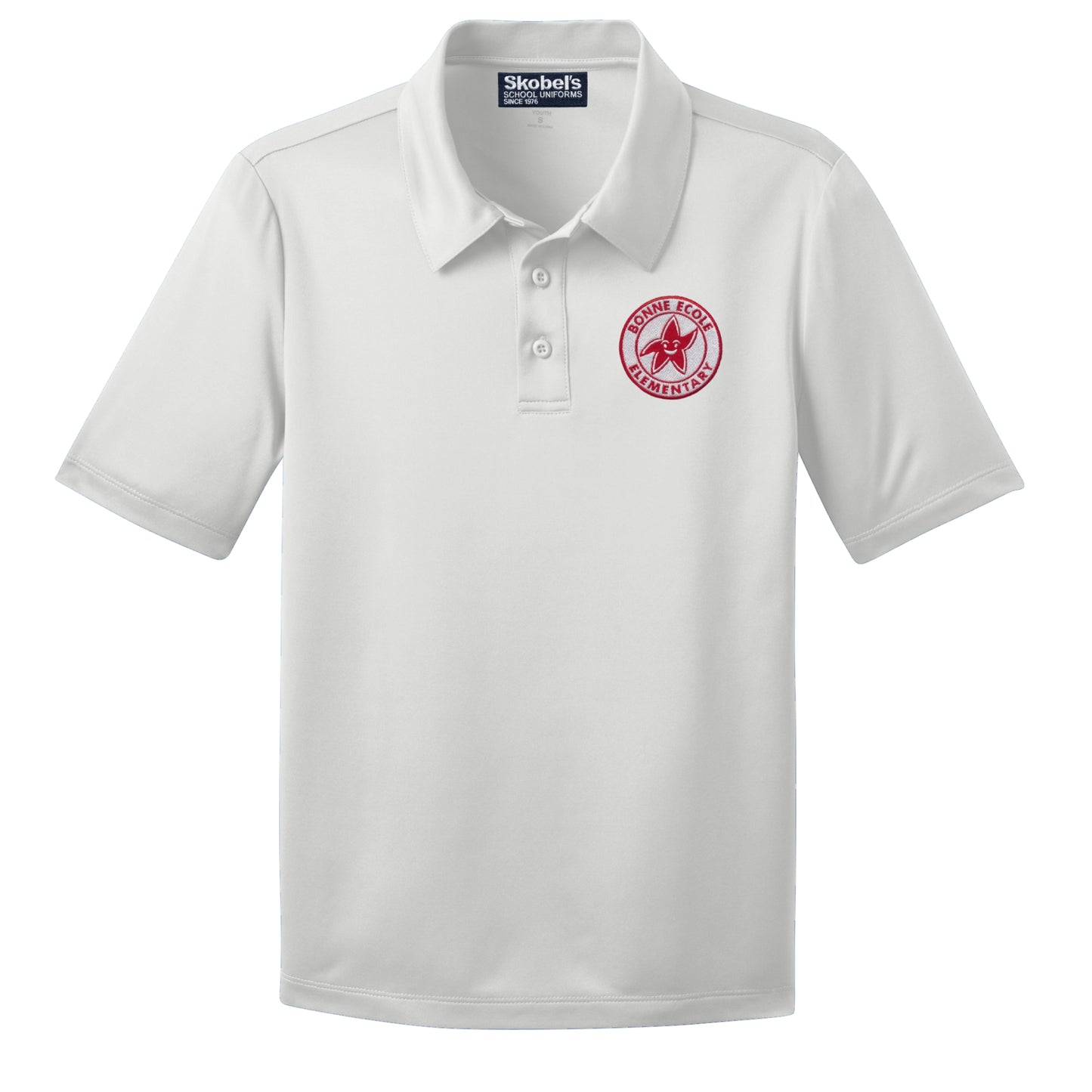 Bonne Ecole Elementary Dryfit Polo - White