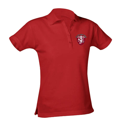 St. John Eudes School Feminine Fit Jersey Polo - Red