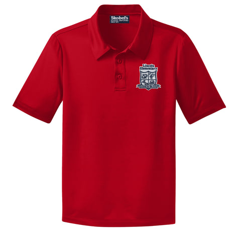 Lincoln Elementary Red Dryfit Polo - 1st-5th Grades