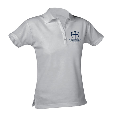 Our Lady of the Valley School Feminine Fit Pique Polo - Grey