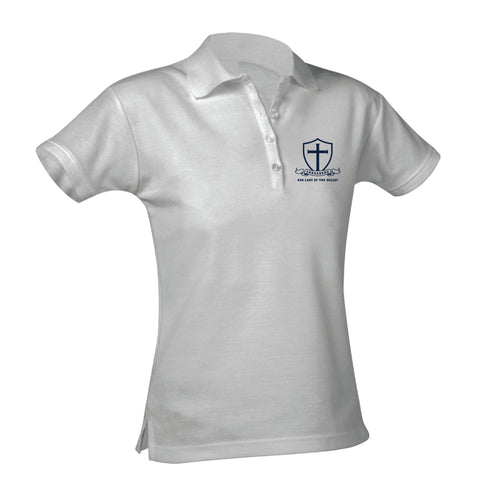 Our Lady of the Valley School Feminine Fit Jersey Polo - Grey