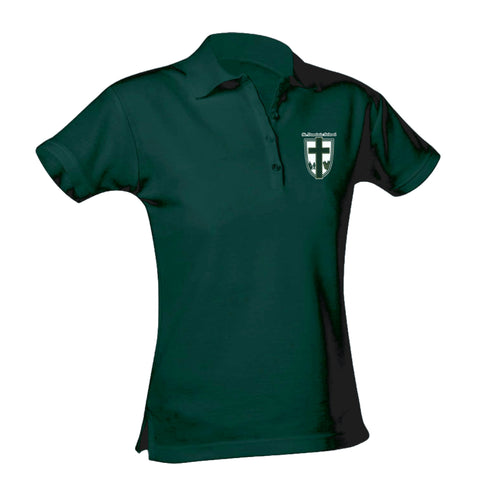 St. Dominic School Feminine Fit Jersey Polo - Dark Green